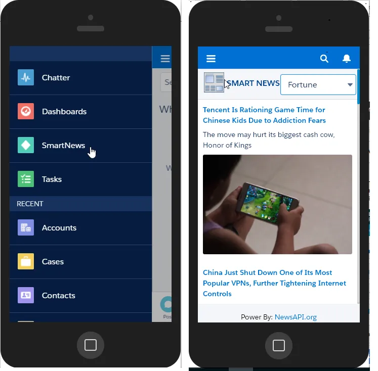 SMART NEWS — screenshot from the Salesforce AppExchange listing