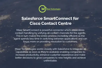 SmartConnect solution for Cisco Contact Center | CTI | AI NLP Omnichannel chat for Salesforce — screenshot