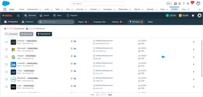 SMARTe Data Platform - Discover & Enrich - Companies & Contacts for Salesforce — screenshot