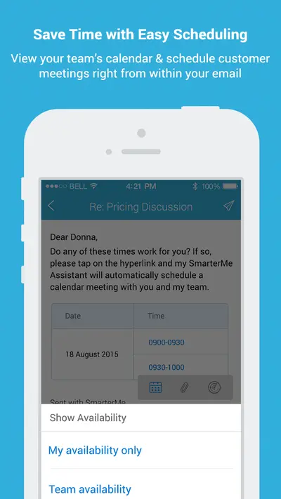SmarterMe - 1 Mobile App for Email, Calendar, LinkedIn, Box integrated with CRM for Salesforce — screenshot