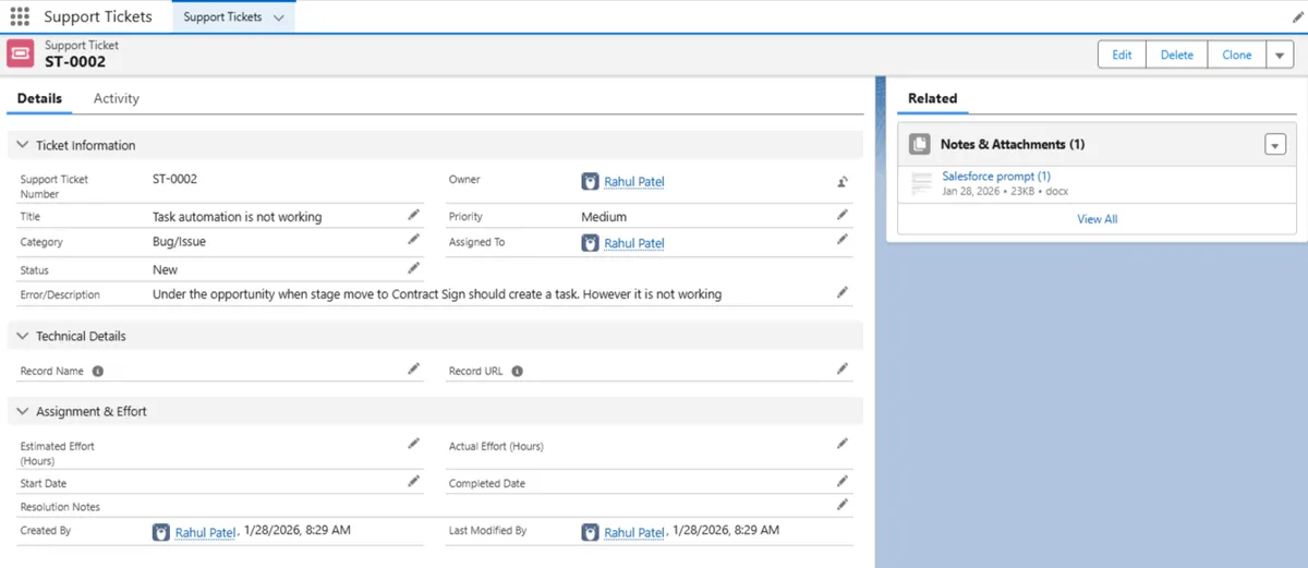 Support Tickets — screenshot from the Salesforce AppExchange listing