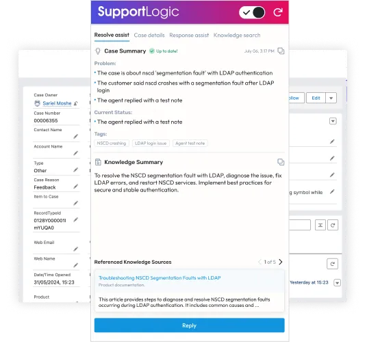 SupportLogic Knowledge Agent - Precision Answer Engine — screenshot from the Salesforce AppExchange listing
