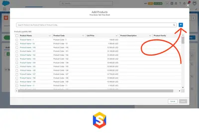Synebo Advanced Product Selector for Salesforce — screenshot