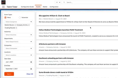 Talent Ticker for Salesforce — screenshot