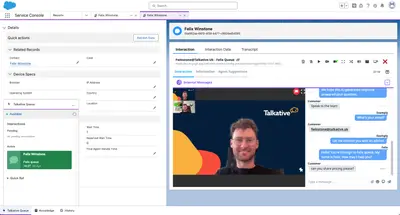 Talkative – AI-Powered Voice, Chat, Video & WhatsApp for Salesforce for Salesforce — screenshot