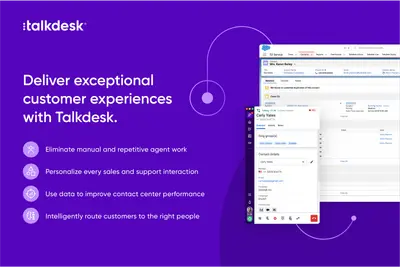 Talkdesk for Salesforce | AI Contact Center | Agentic AI | CTI | Analytics for Salesforce — screenshot