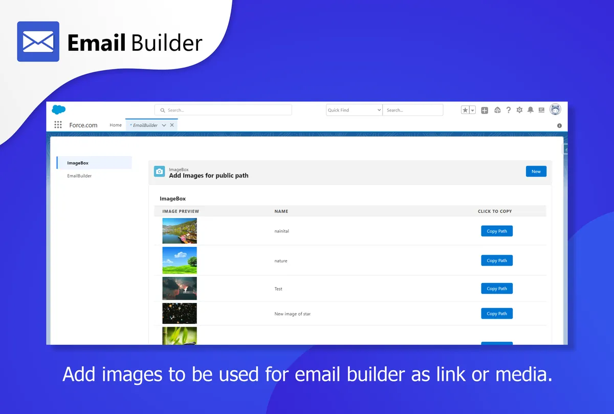 Techila Email Builder — screenshot from the Salesforce AppExchange listing