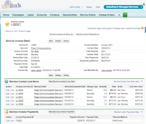 TelCloud Managed Services PSA for Salesforce — screenshot
