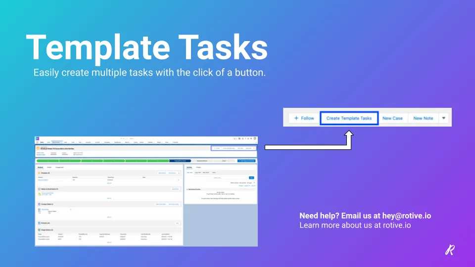 Template Tasks — screenshot from the Salesforce AppExchange listing