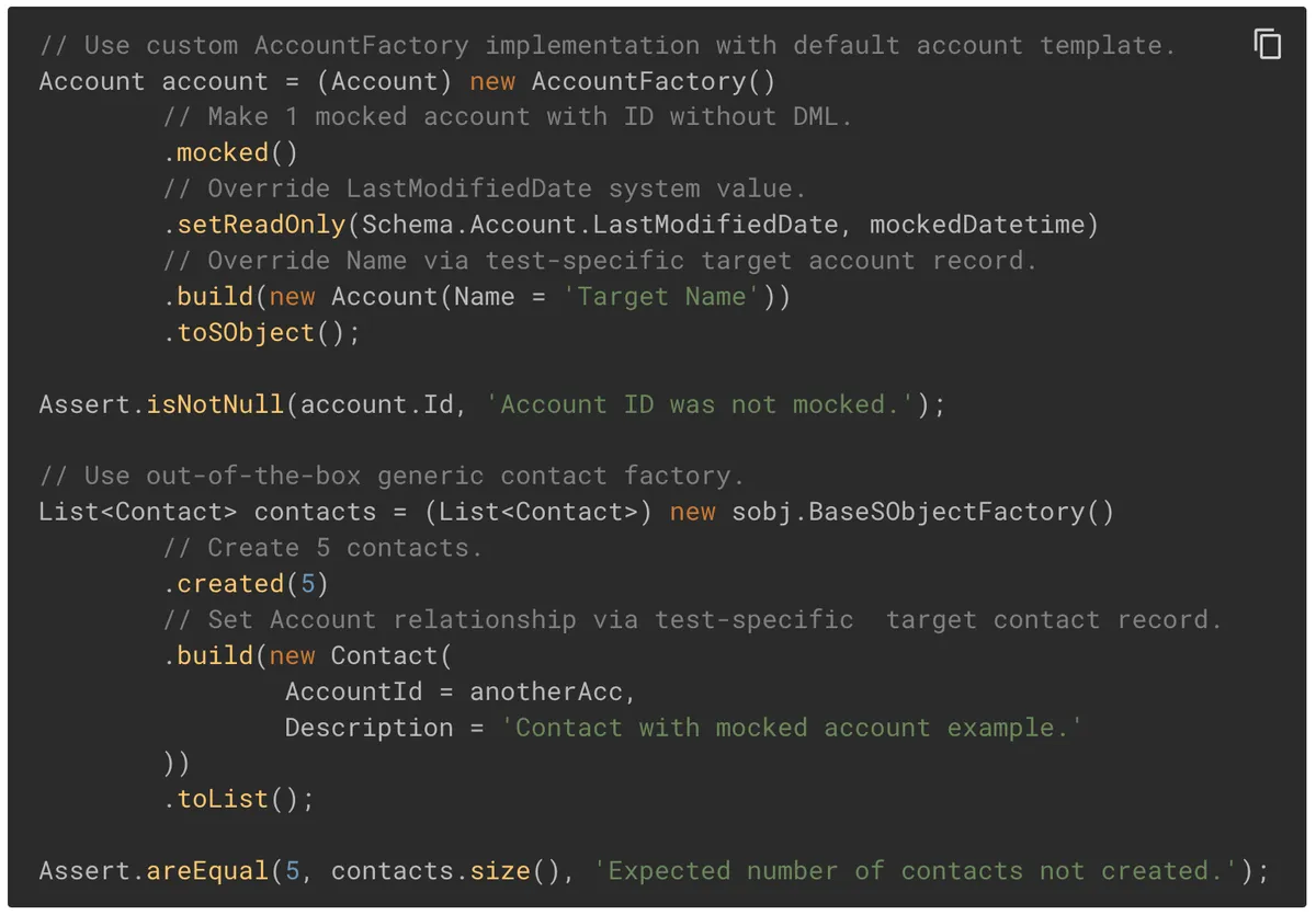 Test Data Factory — screenshot from the Salesforce AppExchange listing