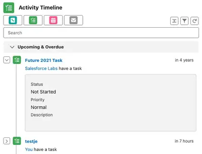 Timeline for Salesforce — screenshot