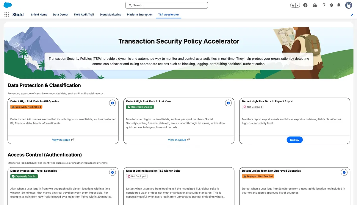 Transaction Security Policy Accelerator — screenshot from the Salesforce AppExchange listing