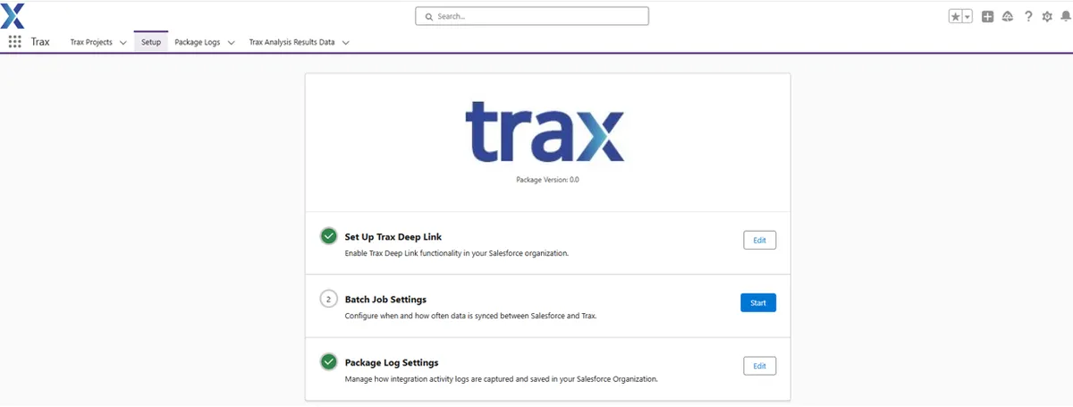 Trax Connector — screenshot from the Salesforce AppExchange listing
