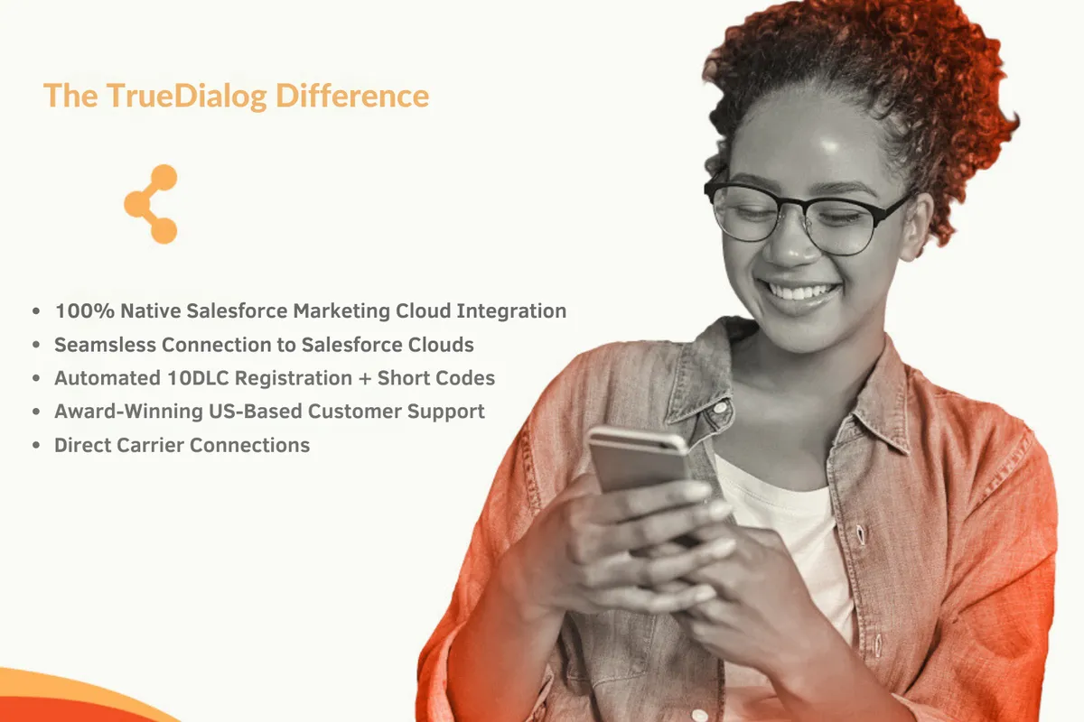 TrueDialog SMS: Award-Winning Native Salesforce Marketing Cloud Integration — screenshot from the Salesforce AppExchange listing