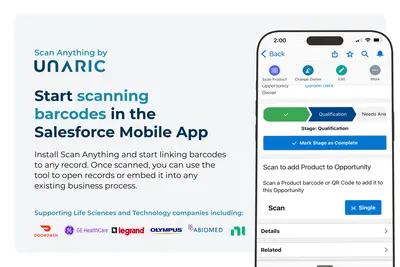 Unaric Scan - Barcode & QR code scanning in Salesforce for Salesforce — screenshot