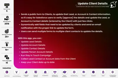 Update Client Details for Salesforce | Self-Service Customer Data Update Form for Salesforce — screenshot