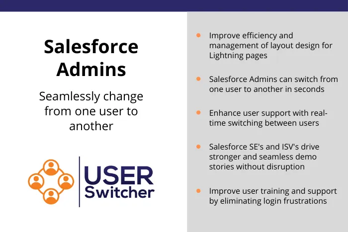 User Switcher — screenshot from the Salesforce AppExchange listing