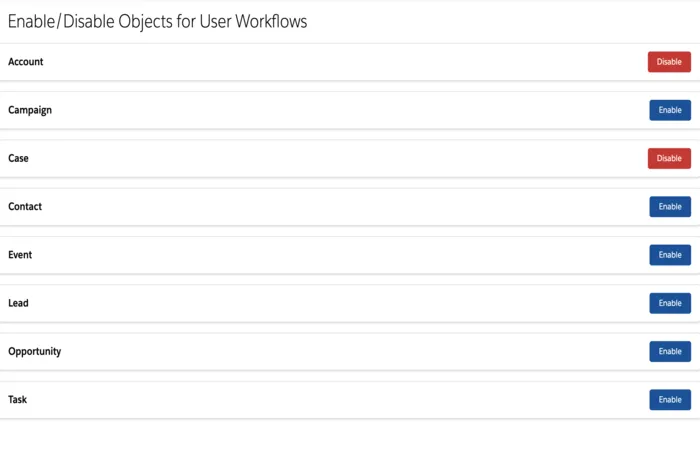 User Workflows — screenshot from the Salesforce AppExchange listing