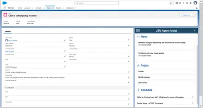 USU Agent Assist for Salesforce for Salesforce — screenshot