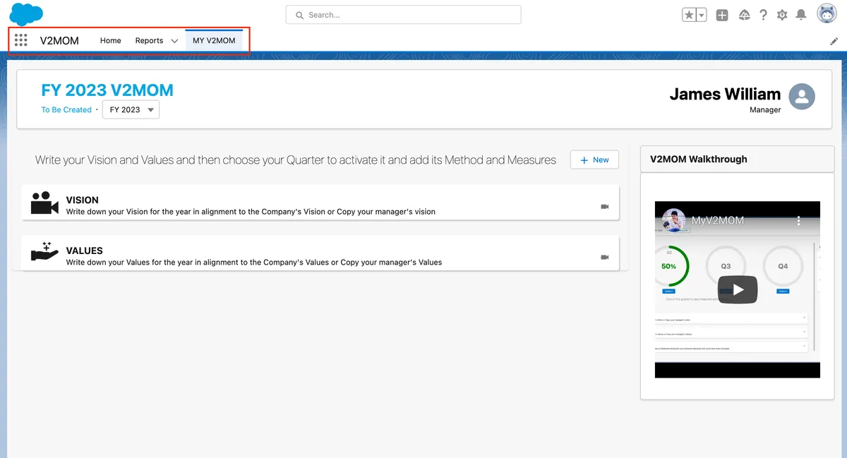 V2MOM — screenshot from the Salesforce AppExchange listing