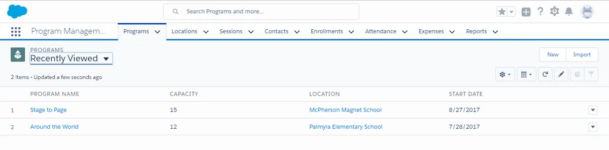 Varasi Program Management — screenshot from the Salesforce AppExchange listing