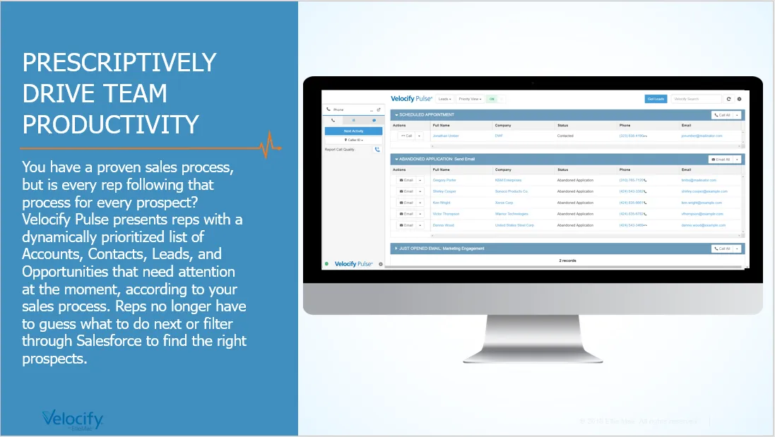 Velocify Pulse — screenshot from the Salesforce AppExchange listing