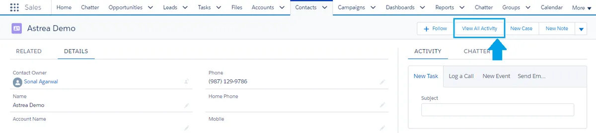 View All Activity — screenshot from the Salesforce AppExchange listing