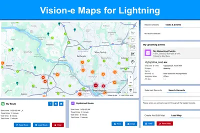 Vision-e: Create Maps for Salesforce Accounts, Leads and Custom Objects. for Salesforce — screenshot