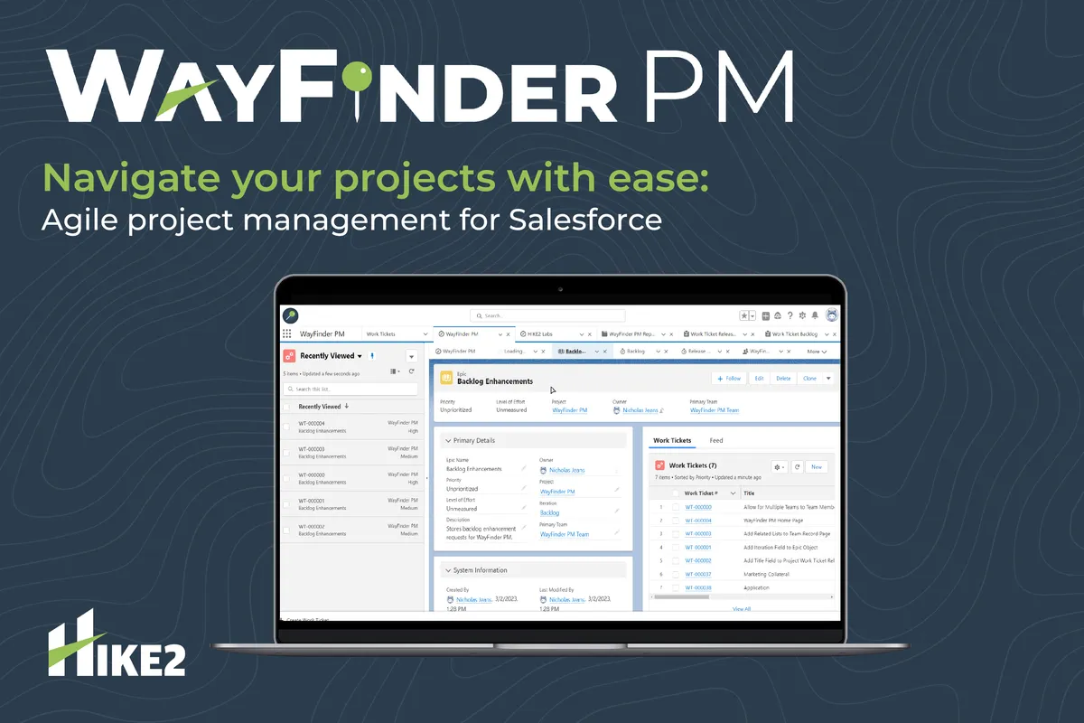 WayFinder PM — screenshot from the Salesforce AppExchange listing