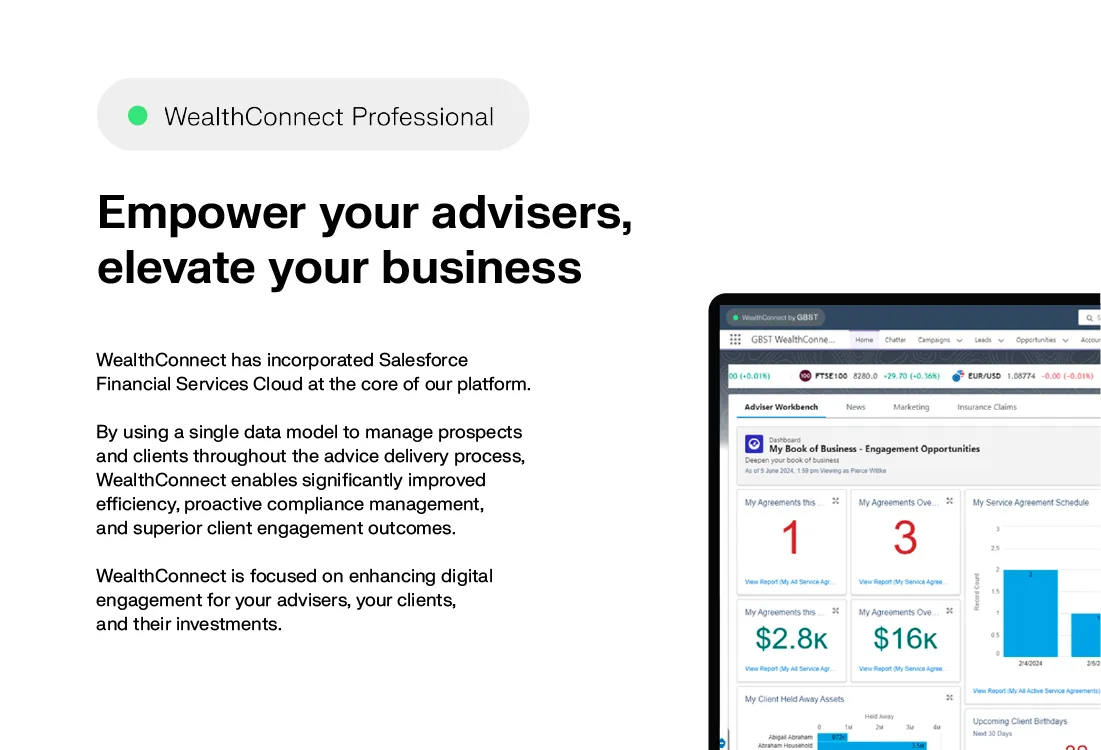 WealthConnect Professional — screenshot from the Salesforce AppExchange listing