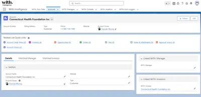 With Intelligence for Salesforce for Salesforce — screenshot