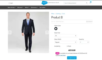 Wizit Payment Installments Cartridge for B2C Commerce for Salesforce — screenshot