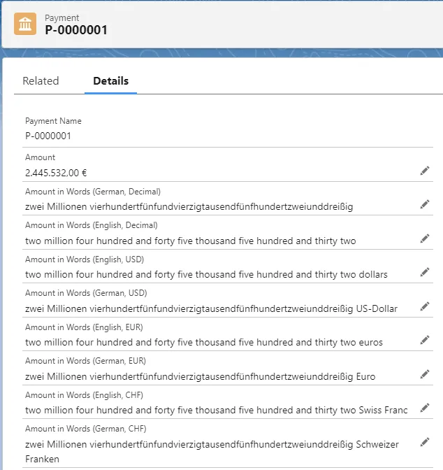Wordify Numbers — screenshot from the Salesforce AppExchange listing