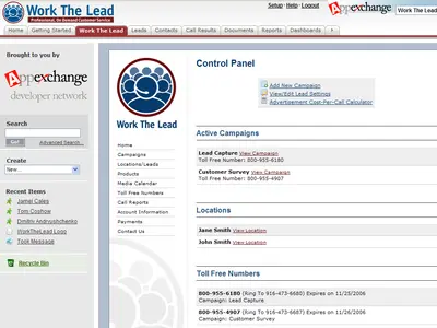 Work The Lead for Salesforce — screenshot