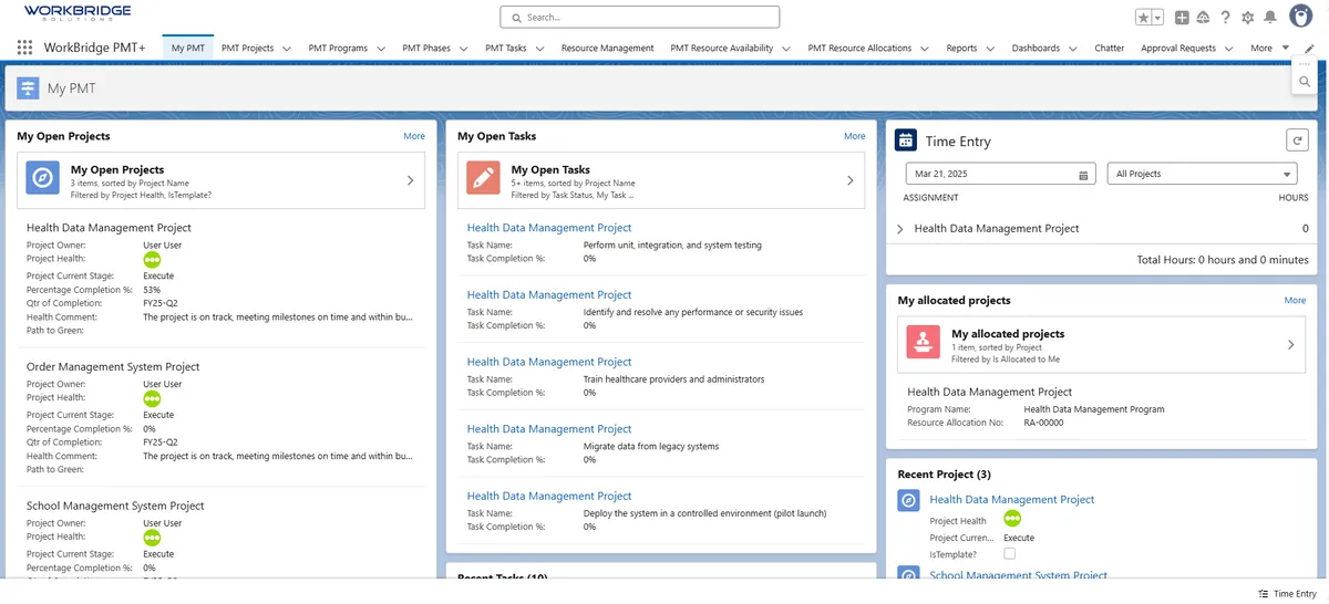 Workbridge PMT Plus — screenshot from the Salesforce AppExchange listing