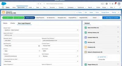 Xakia Legal Requests for Salesforce for Salesforce — screenshot
